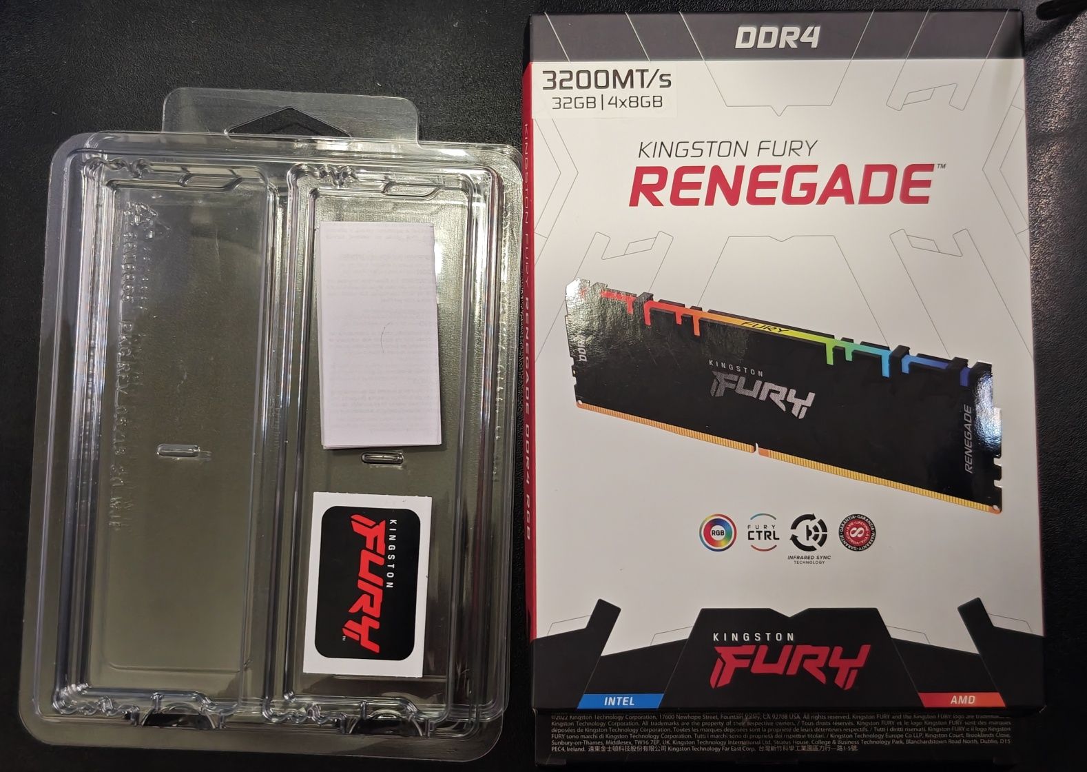 ОЗУ 16GB DDR4 Kingston Fury Renegade 2x8GB C16 3200