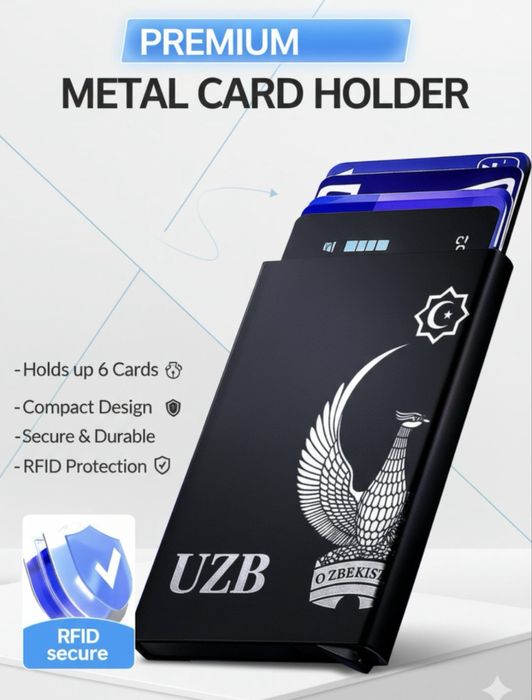 Ultra ixcham metall kartxolder – 6 ta karta + individual yozuv