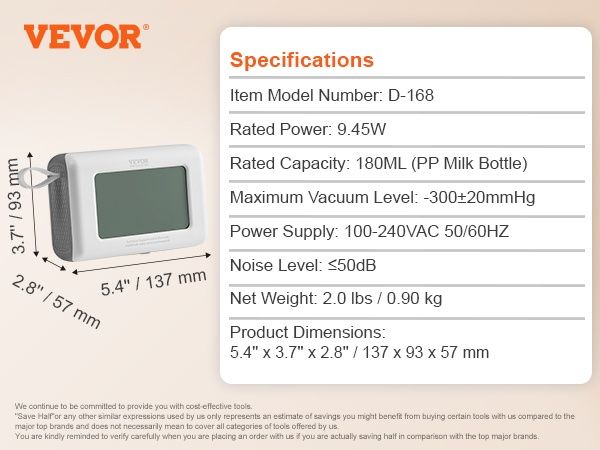 Pompa de sân marca Vevor,model D168