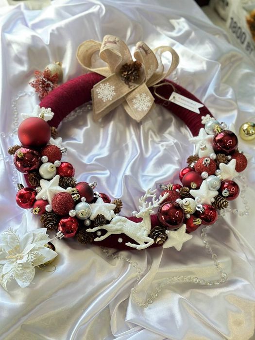 Новогодний декор, венок ручной работы