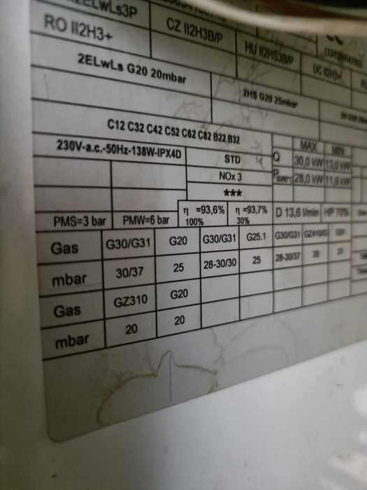 Centrala pe gaz ariston genius 28kv plus piese de rezervă