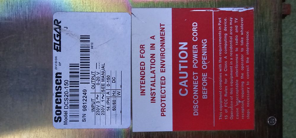 Sorensen DCS20-150 sursa /power supply