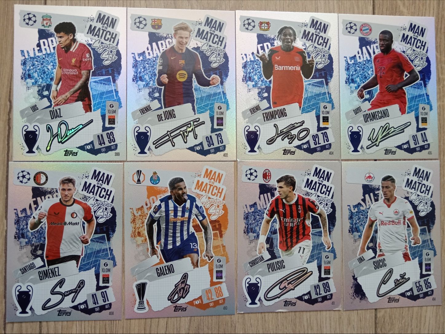 8 бр карти Match attax Man of the Match