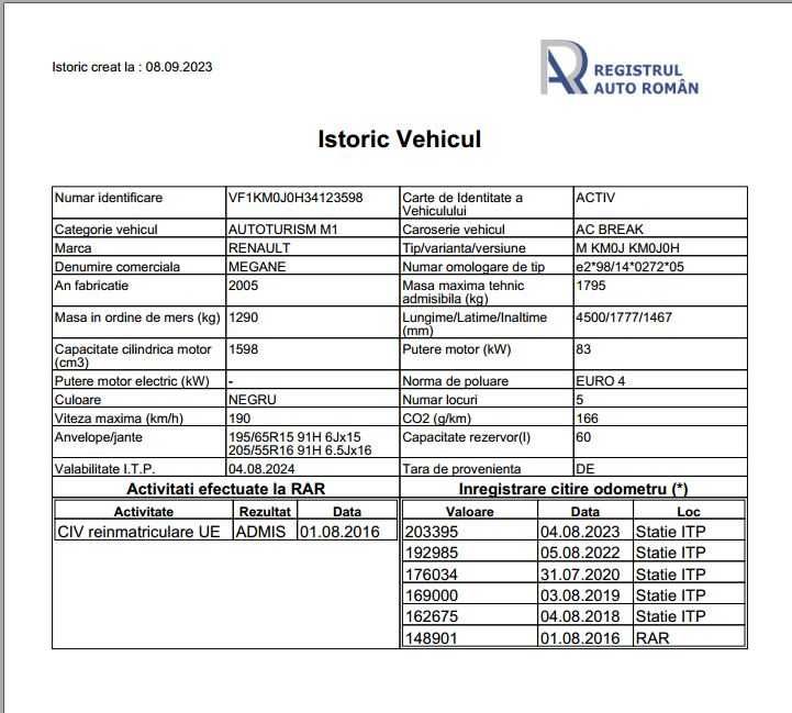 Renault Megane 2 break , keyless,clima, 1.6 16v 113CP cu GPL