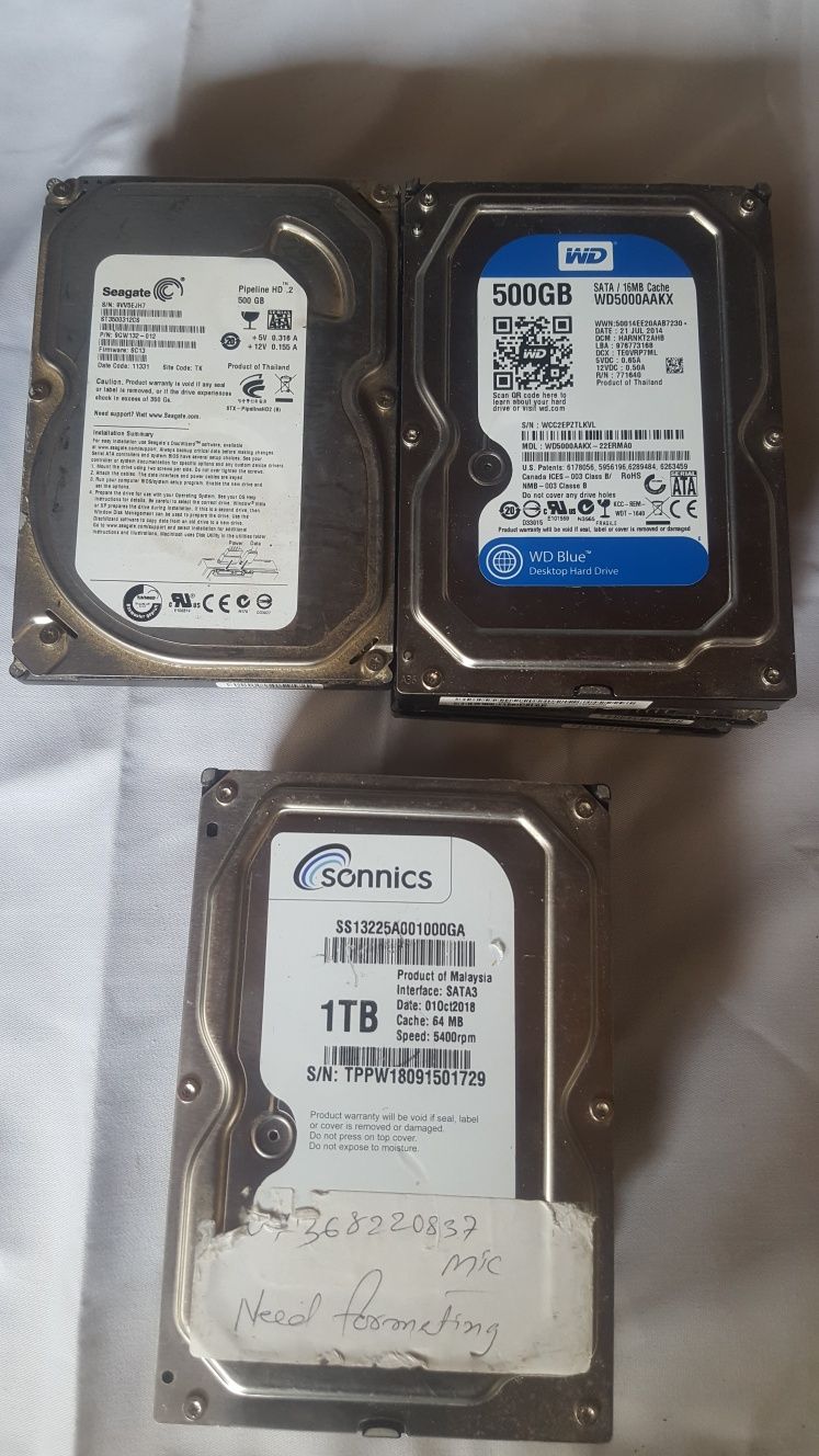 Harduri 500 gb şi 1 tb