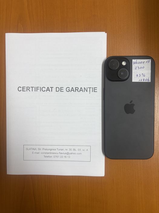 Iphone 15 128gb, garantie