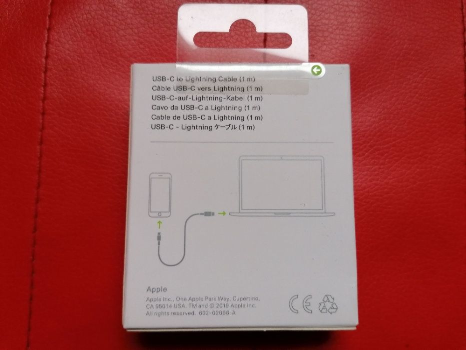 Cablu de Date Apple USB-C > Lightning 1m Incarcare iPhone XR 11 12 Pro