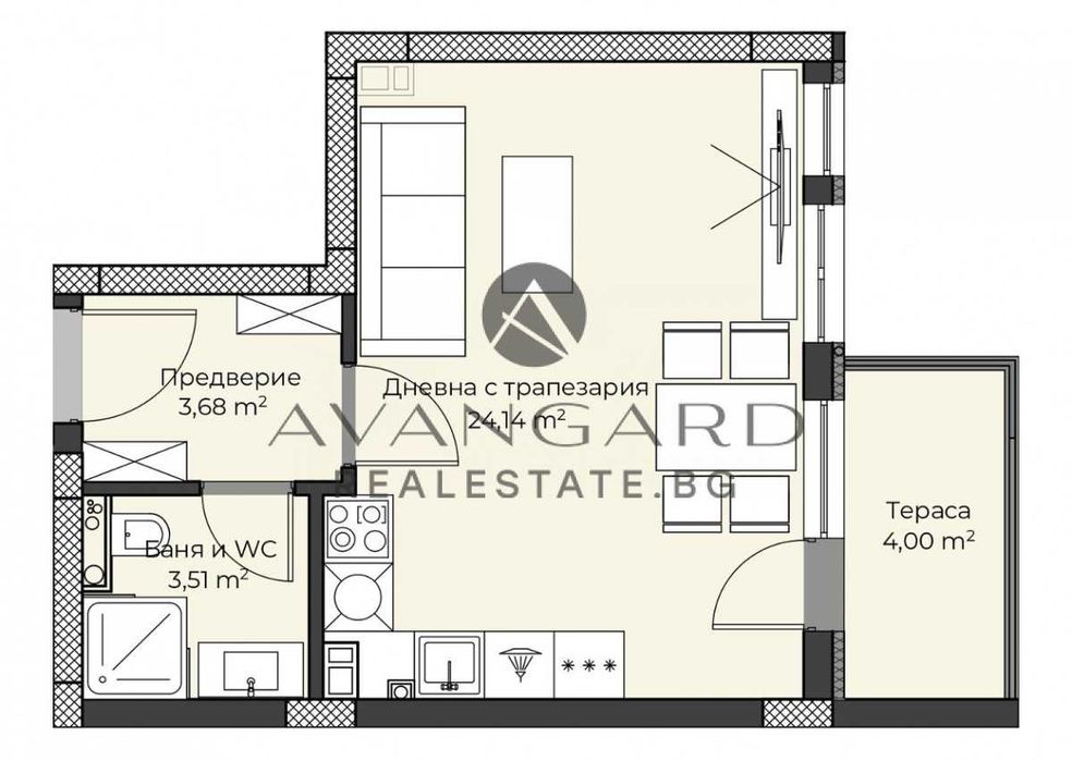 Продава се Едностаен апартамент в Пловдив, Христо Смирненски - 48 кв.м за 1330 €/кв.м - Снимка #1
