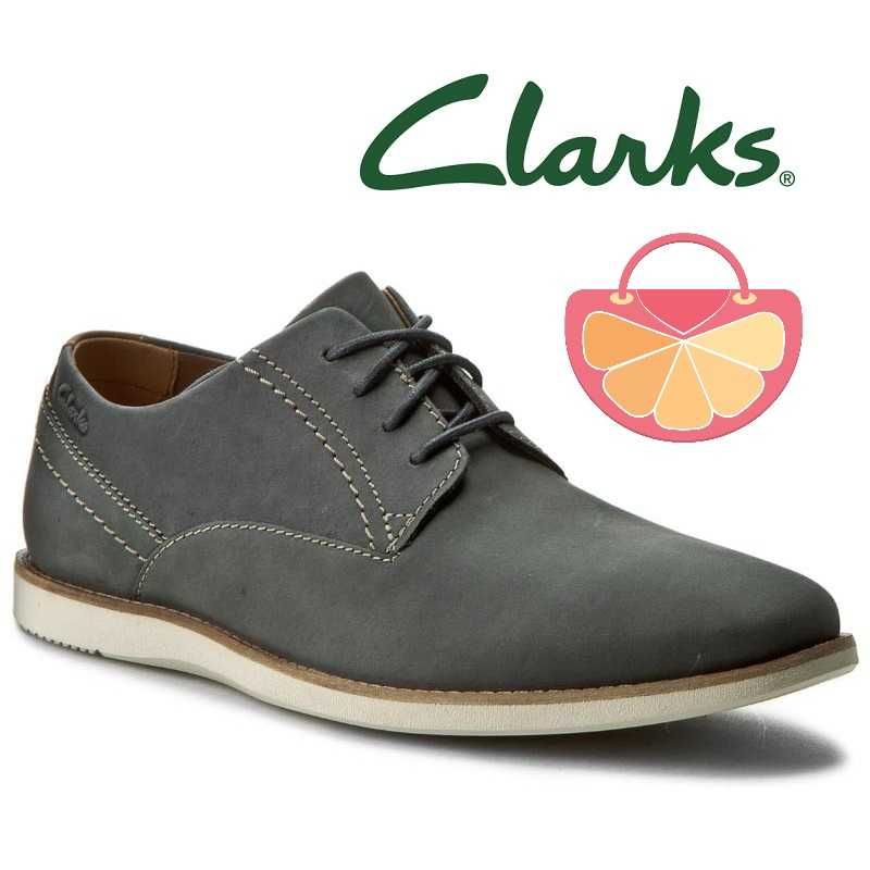 CLARKS № 41 – Мъжки ежедневни елегантни обувки "BLUE NUBUCK" нови