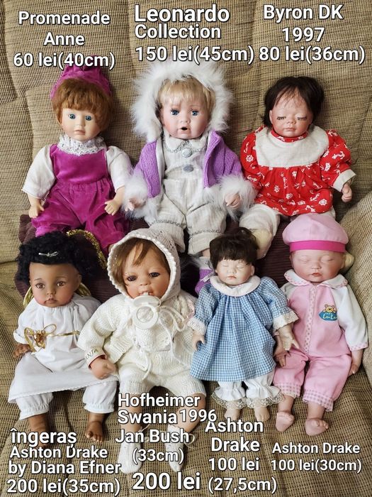 Păpuși bebeluși porțelan