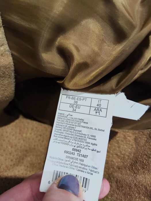 Fusta scurta 100% piele naturala intoarsa