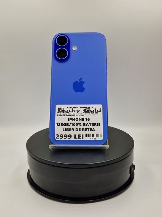 Iphone 16 128GB / 100% Baterie  GARANTIE  #47651