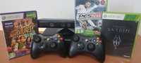 Xbox 360 slim + 2 joystick-uri + kinect + jocuri