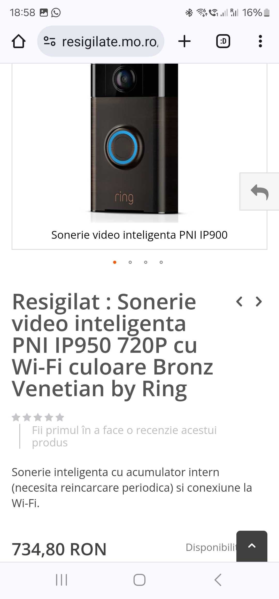 Sonerie video inteligenta