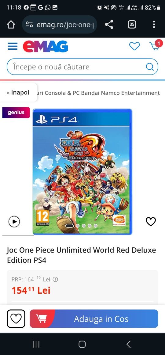 Joc One Piece Unlimited World Red Deluxe Edition PS4 sigilat