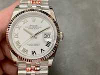 Rolex Datejust 36mm argintiu / alb ecran