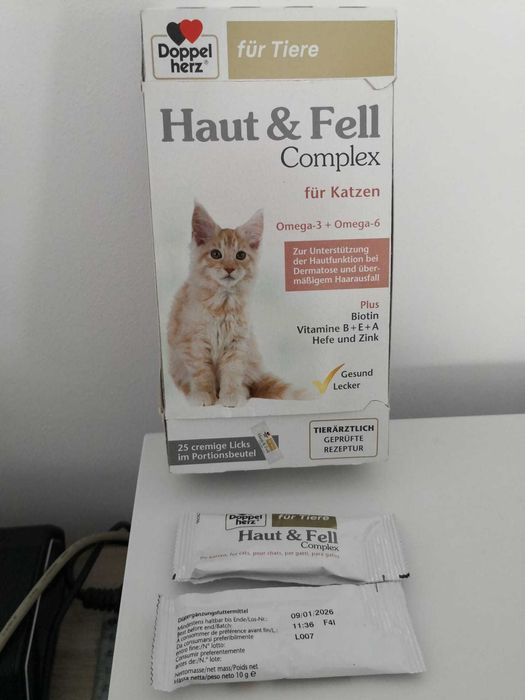 Complex piele si blana pentru pisici  Haut & Fell Doppelherz Pets