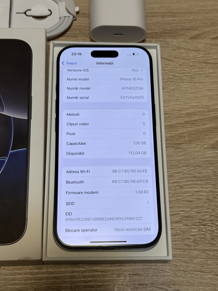 iPhone 16 Pro Black Titaniun, Full Box