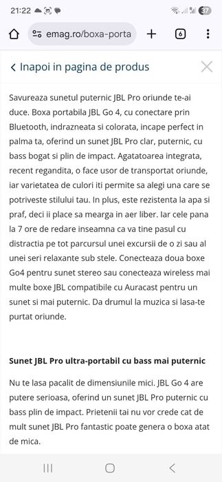 Boxa portabila JBL Go 4