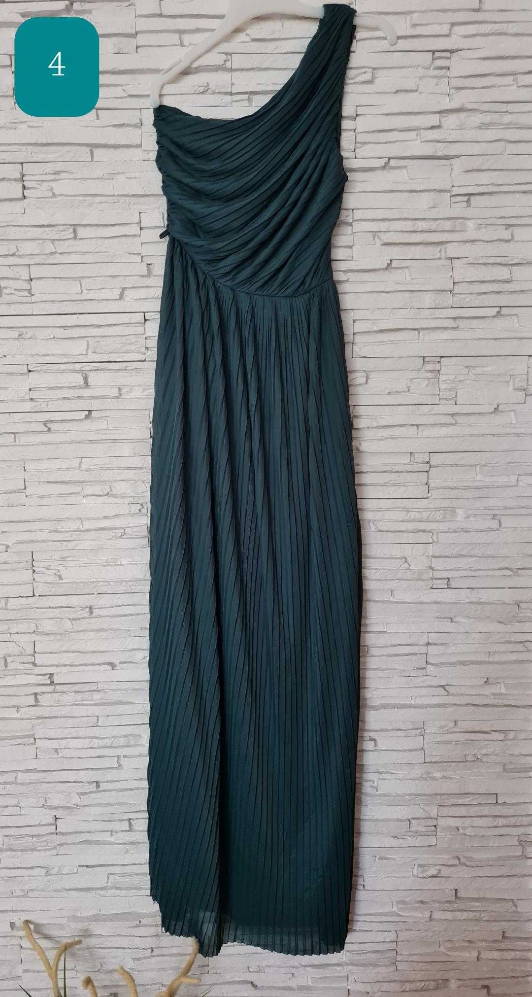 Rochie verde asimetrica plisata, Mohito, marime XS-S