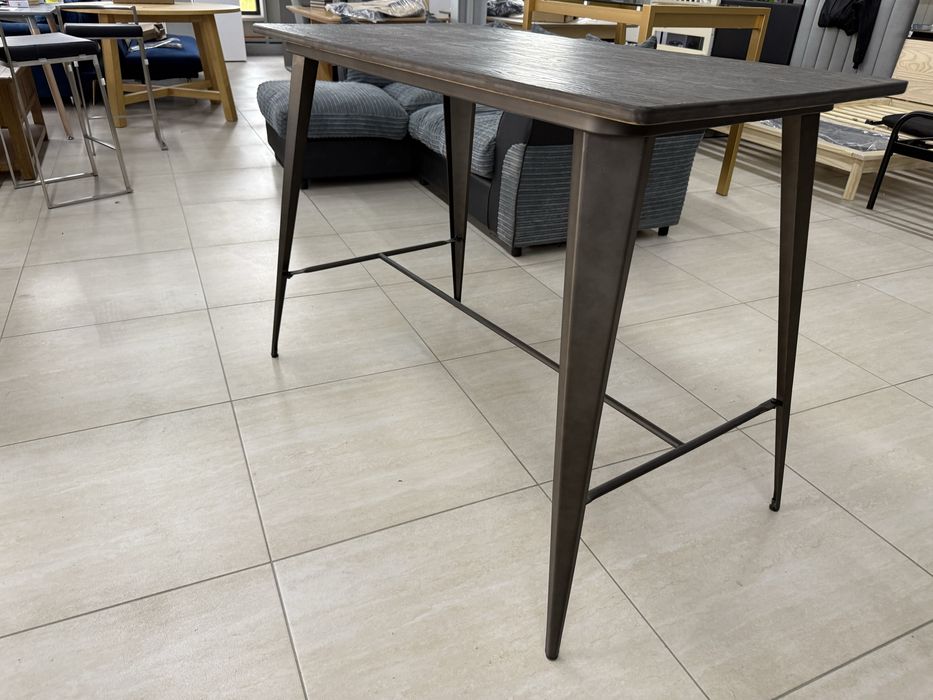 Masa de bar Lumisource cu cadru metal / blat de bambus presat