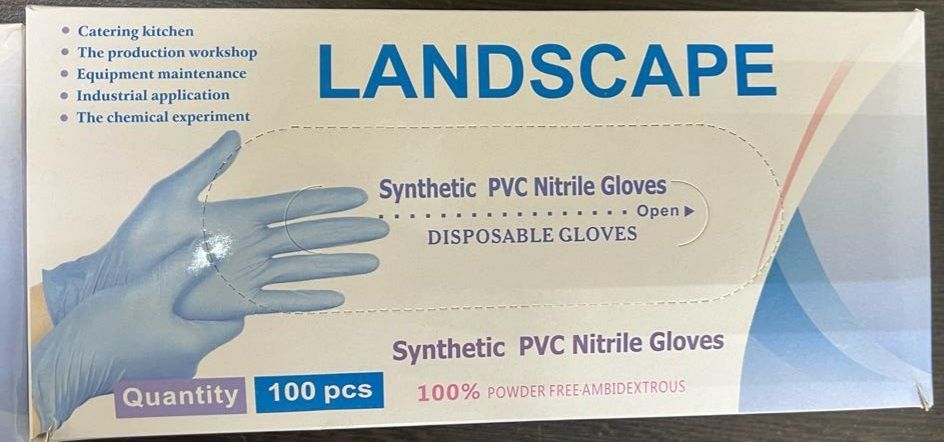 Перчатки неопудренные синтетические ПВХ-нитриловые