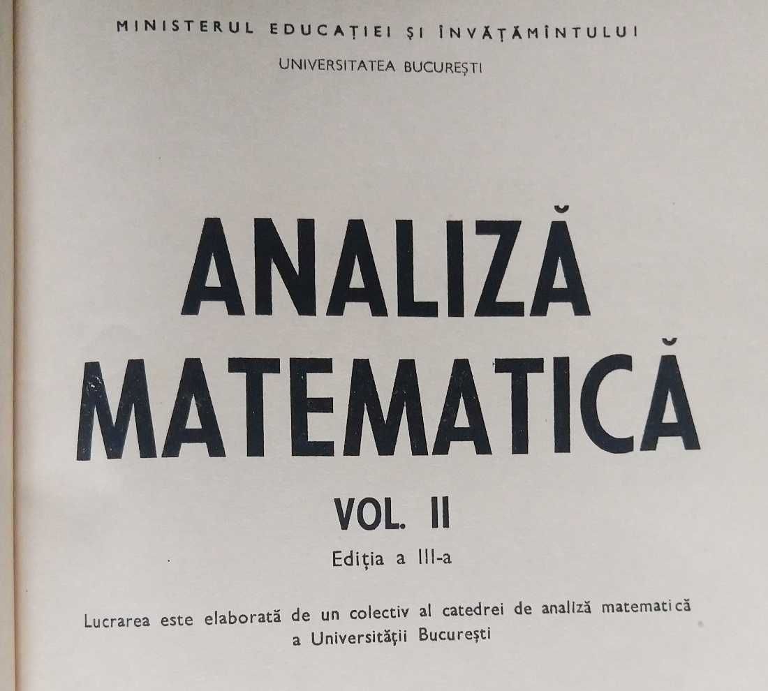 Analiza matematica vol. I si II - 1200 pagini