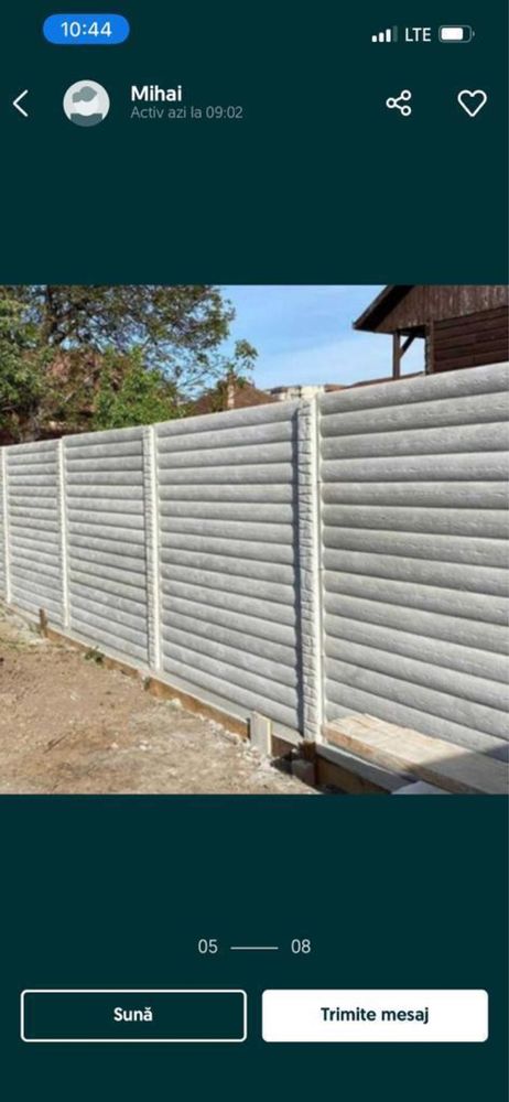Gard din placi si stâlpi beton
