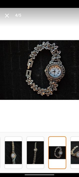 Ceas damă cu marcasite. Sigilat. Cadran din argint. Nou!