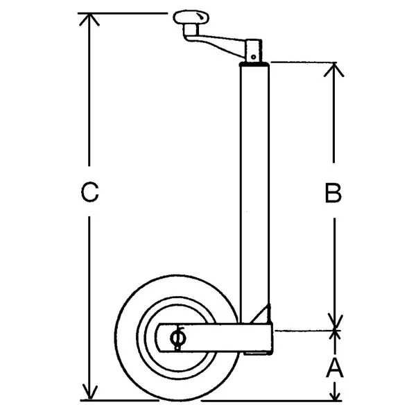 Roată de susținere heavy duty pentru remorci și rulote, suporta 250kg