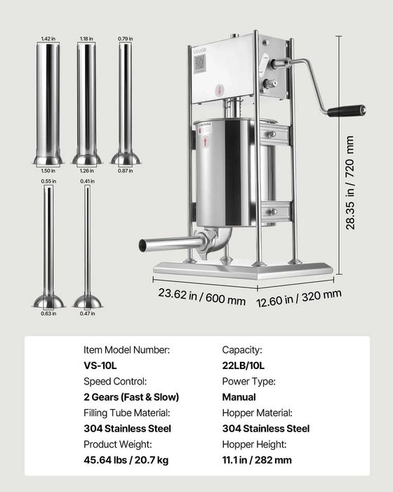 carnatar masina aparat de facut carnati manual inox