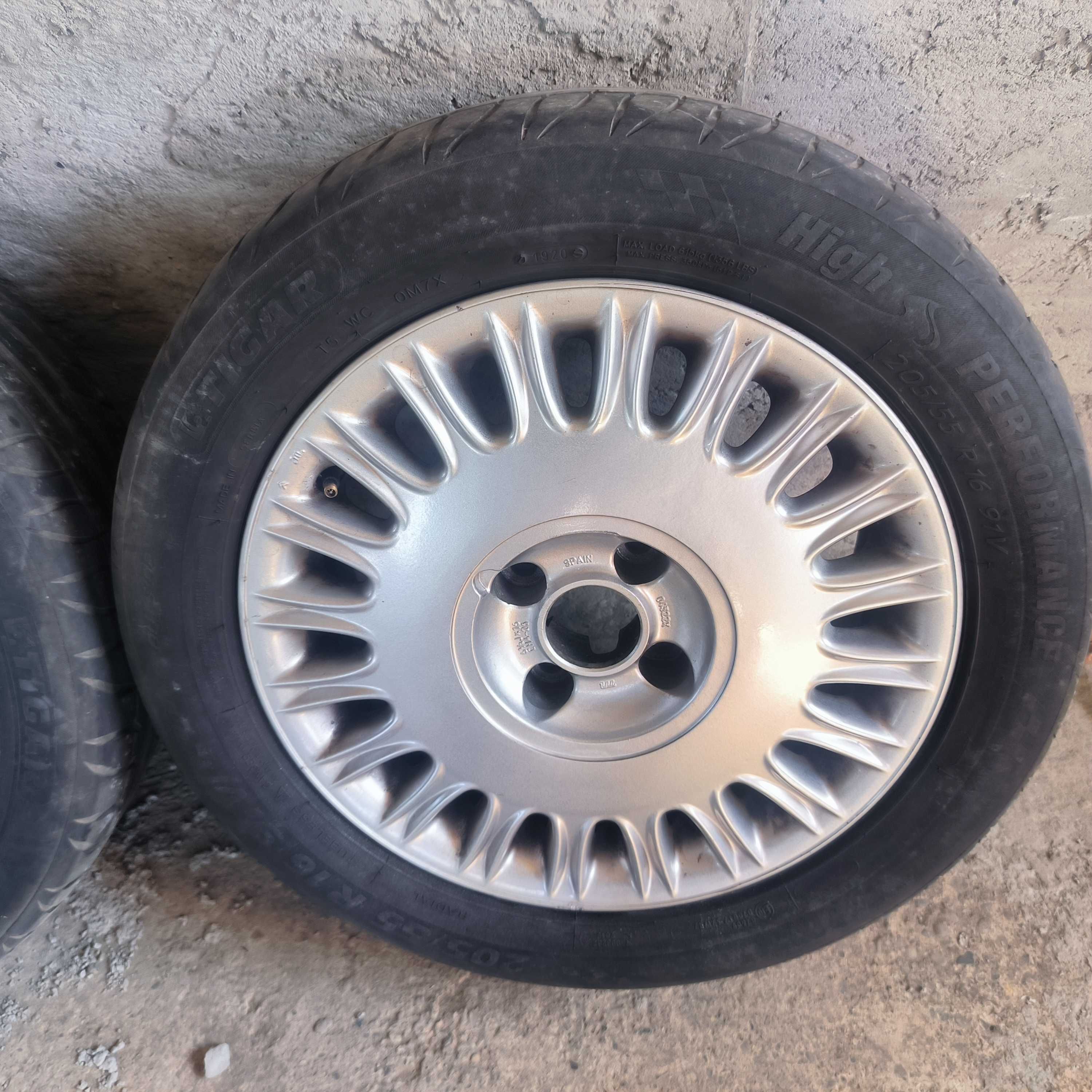 Jante aliaj aluminiu R16 Citroen Peugeot 4x108 cauciucuri 205.55.16