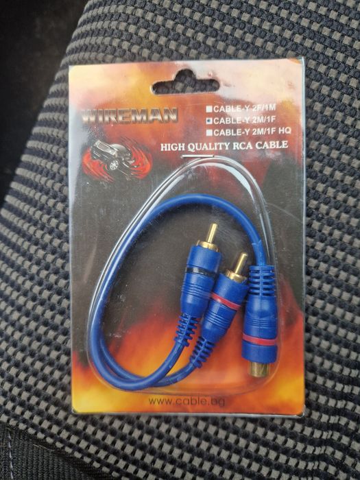 RCA Y-Кабел Сплитер WIREMAN - Високо Качество за Аудио Системи