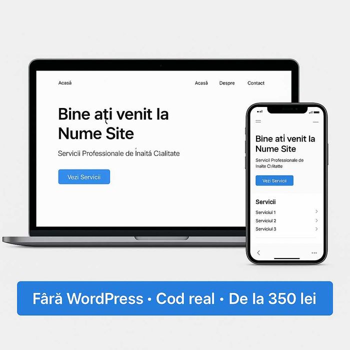 Îți fac un site care arată bine, merge repede și aduce clienți 350RON