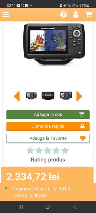 Vând sonar Humminbird Helix 5 chirp gps g3Gps