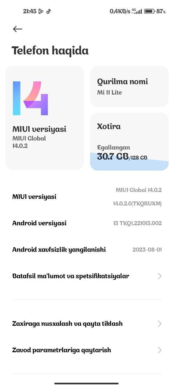 Mi 11 lite sotiladi