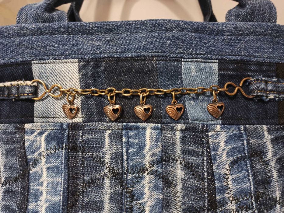 Ръчно изработена дънкова дамска чанта