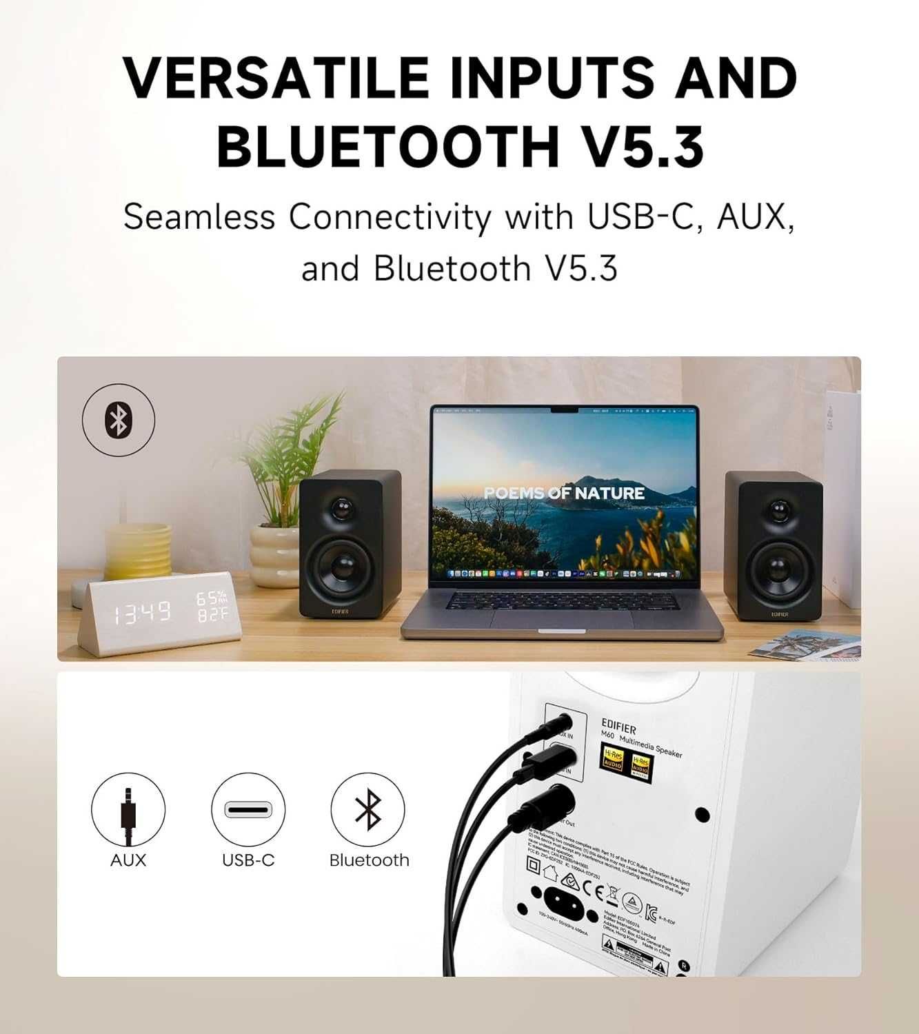 Нови Hi-Res тонколони Edifier M60 (Bluetooth LDAC, USB-C)