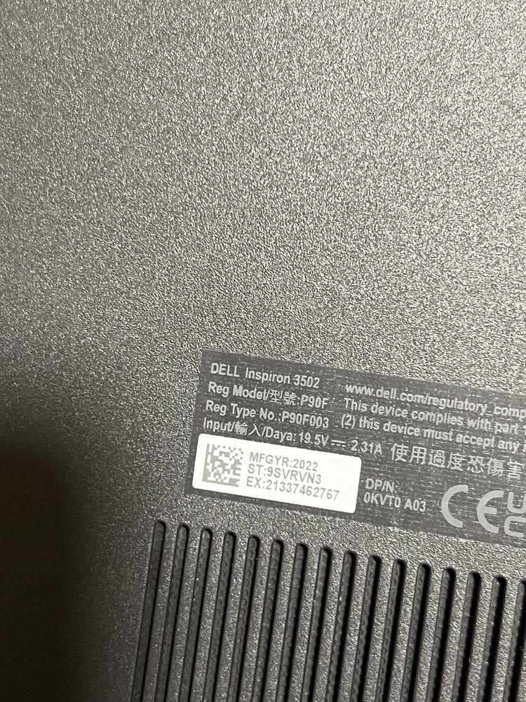 Laptop Dell Inspiron 15, 3502,128SSD, 4gb DDR4-nou