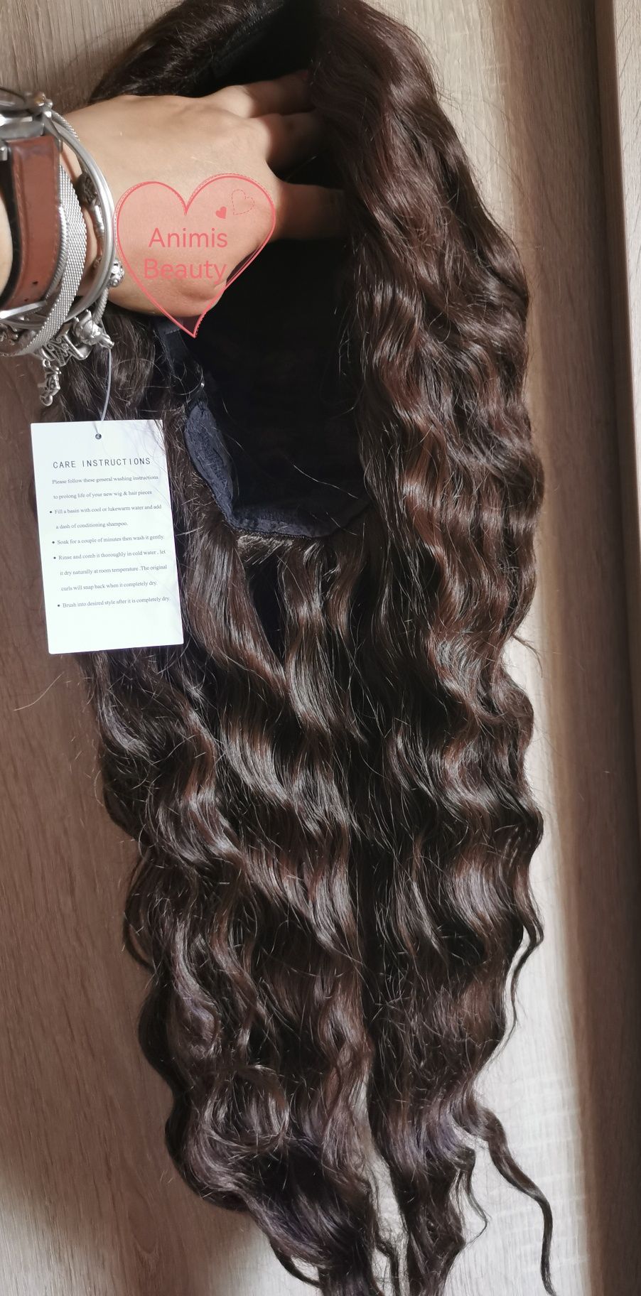 peruca SATEN lunga, creață, afro, 70 cm, nouă