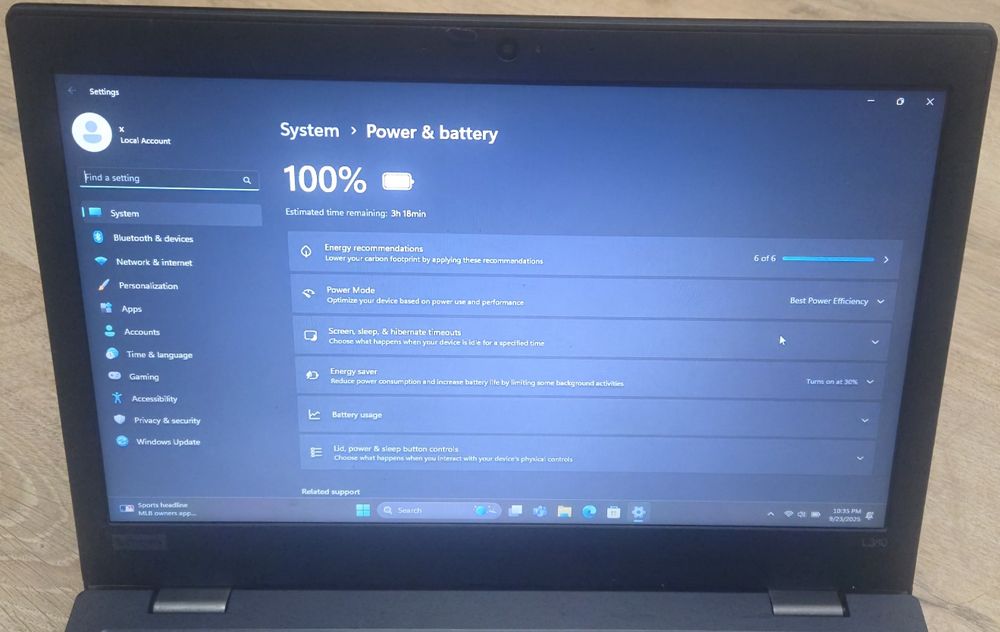 Laptop Lenovo L380 i3 gen 8 8Gb Ram 250GB SSD Windows 11