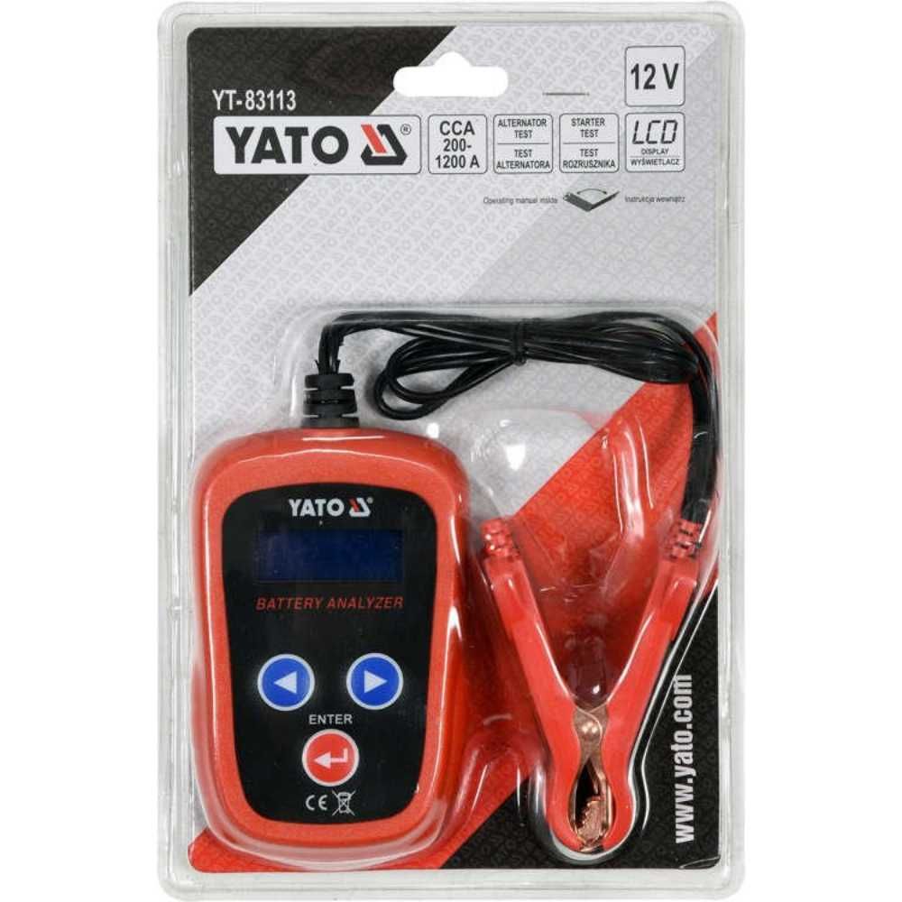 Тестер за акумулатор 12 V, 200 - 1200 A, LCD, YATO YT 83113