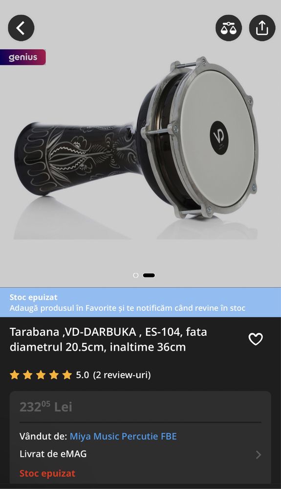 Tarabană VD darbuka