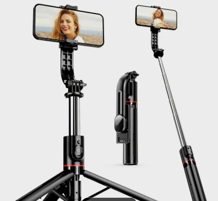 Селфи стик стойка за телефон трипод с дистанционно управление нов сгъв