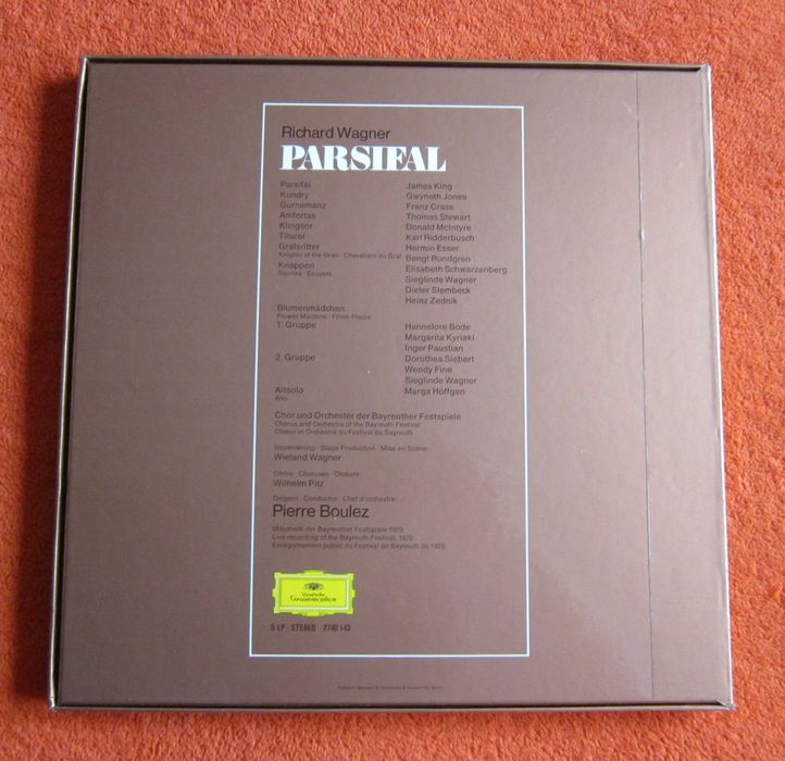 cadou deosebit Parsifal Pierre Boulez Wagner Bayreuther Festspiele1971