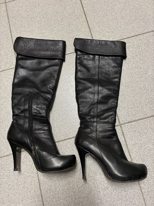 Кожени ботуши като нови с топла подплата