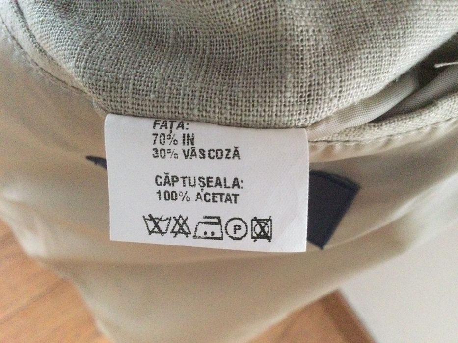 Sacou din in, bej, casual