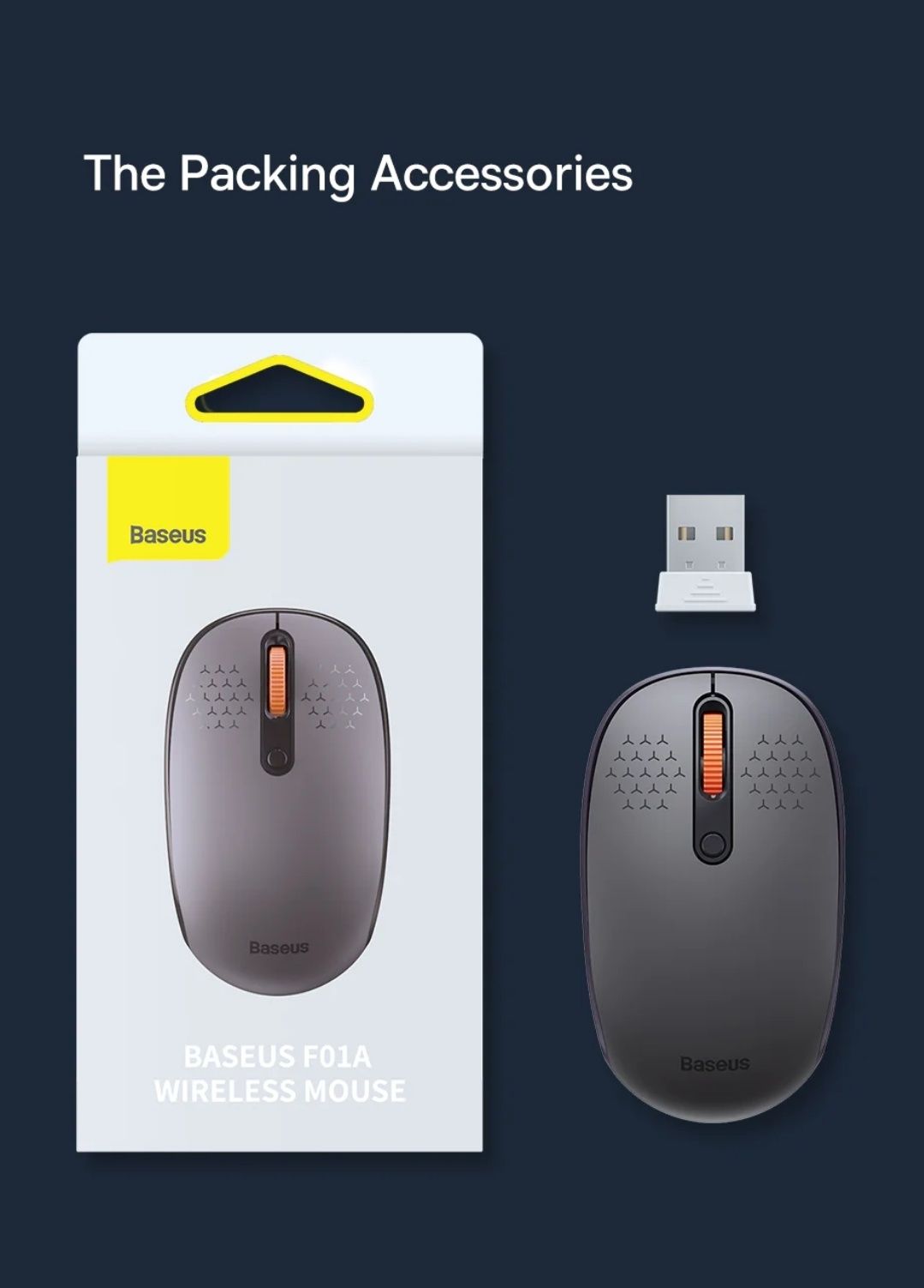 Baseus F01A Wireless Mouse Беспроводная мышь Bluetooth 5.0