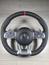 Volan-Complet-Mercedes-AMG-A-C-E-G-V-CLS-GLC-GLE-GLS-CLA-GLK-Rosu-Nou