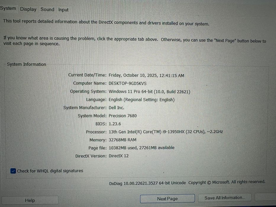 Laptop Dell Precision 7680 i9-13950HX